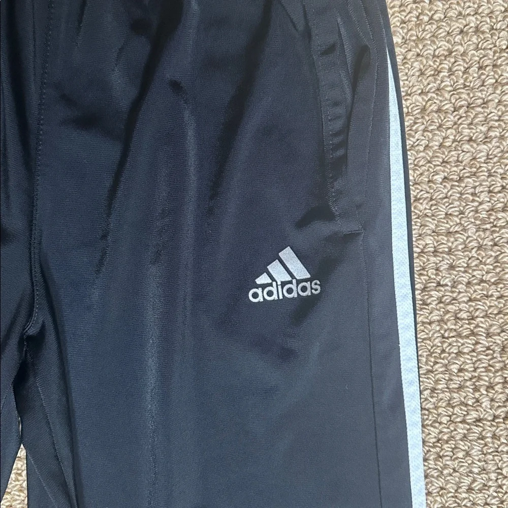 adidas 3-Stripes Track Pants – Black/White, Men’s Small, Athletic Joggers - Picture 2 of 3